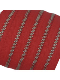 Молния YKK #3 (красная, никель)