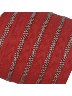 Молния YKK #5 (красная, никель)