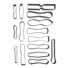 Set of shaped cuttings for zipper pullers (15 types)
