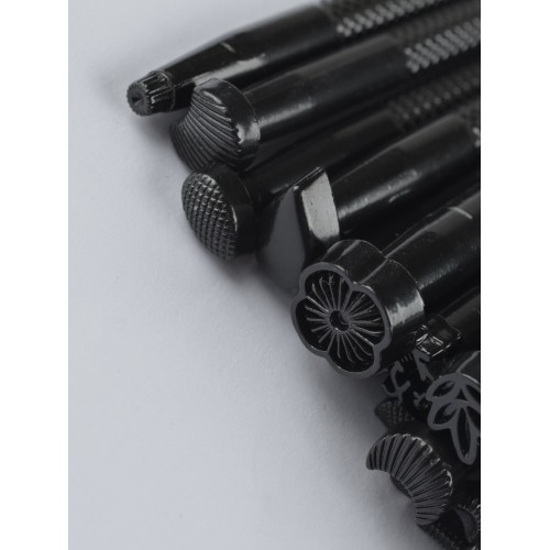 Stamps set for leather (20 pcs, Black)