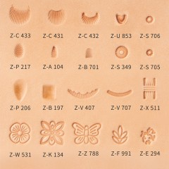 Stamps set for leather (20 pcs, Black)
